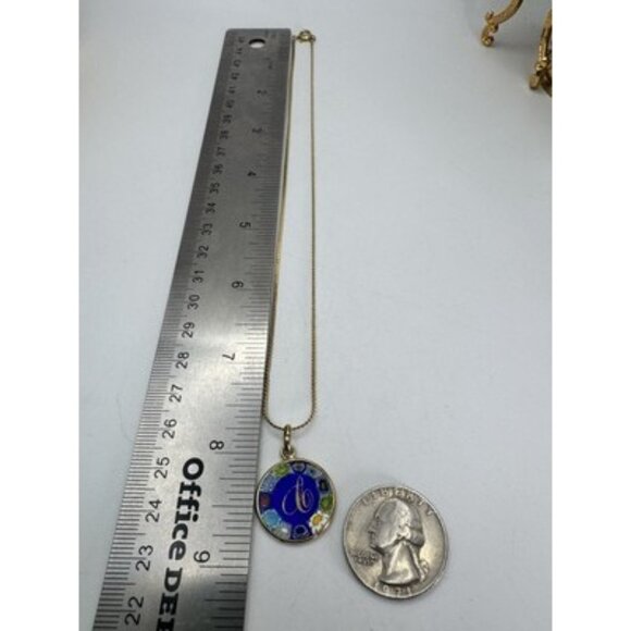 Vintage Antica Murrina Murano Millefiori Initial C Gold Tone  17" Long - Picture 8 of 8